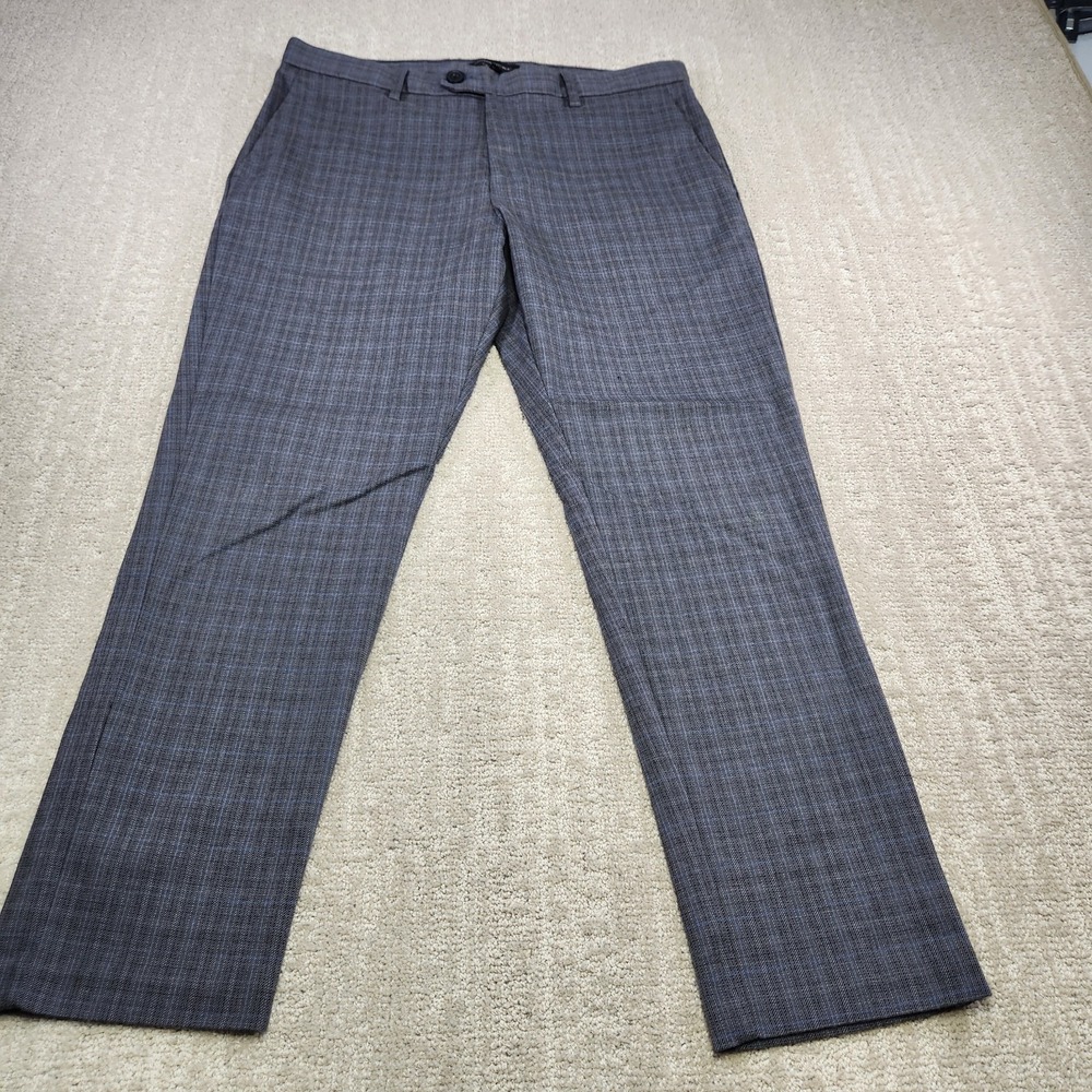 Banana Republic Pants Men 32x27 *READ Slim Ankle Tapered Plaid Trouser Gray